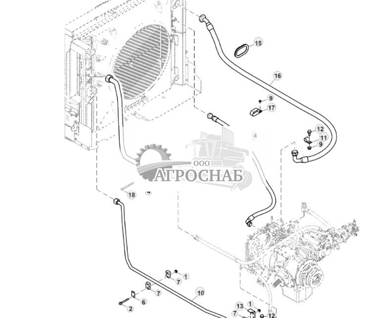 Шланги и фитинги охладителя гидростатического масла, Final Tier 4 - ST830744 1208.jpg